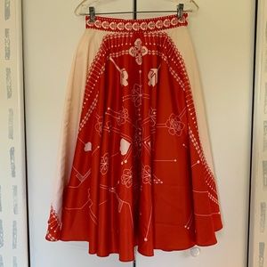 Anthropologie Orange Circle Skirt AM:PM Ankur Modi Priyanka Modi
